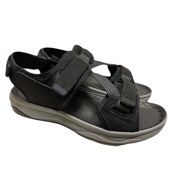 NEW Florsheim Mens Size 14 Tread Lite Black Leather Cushioned River Sport Sandal main image 5